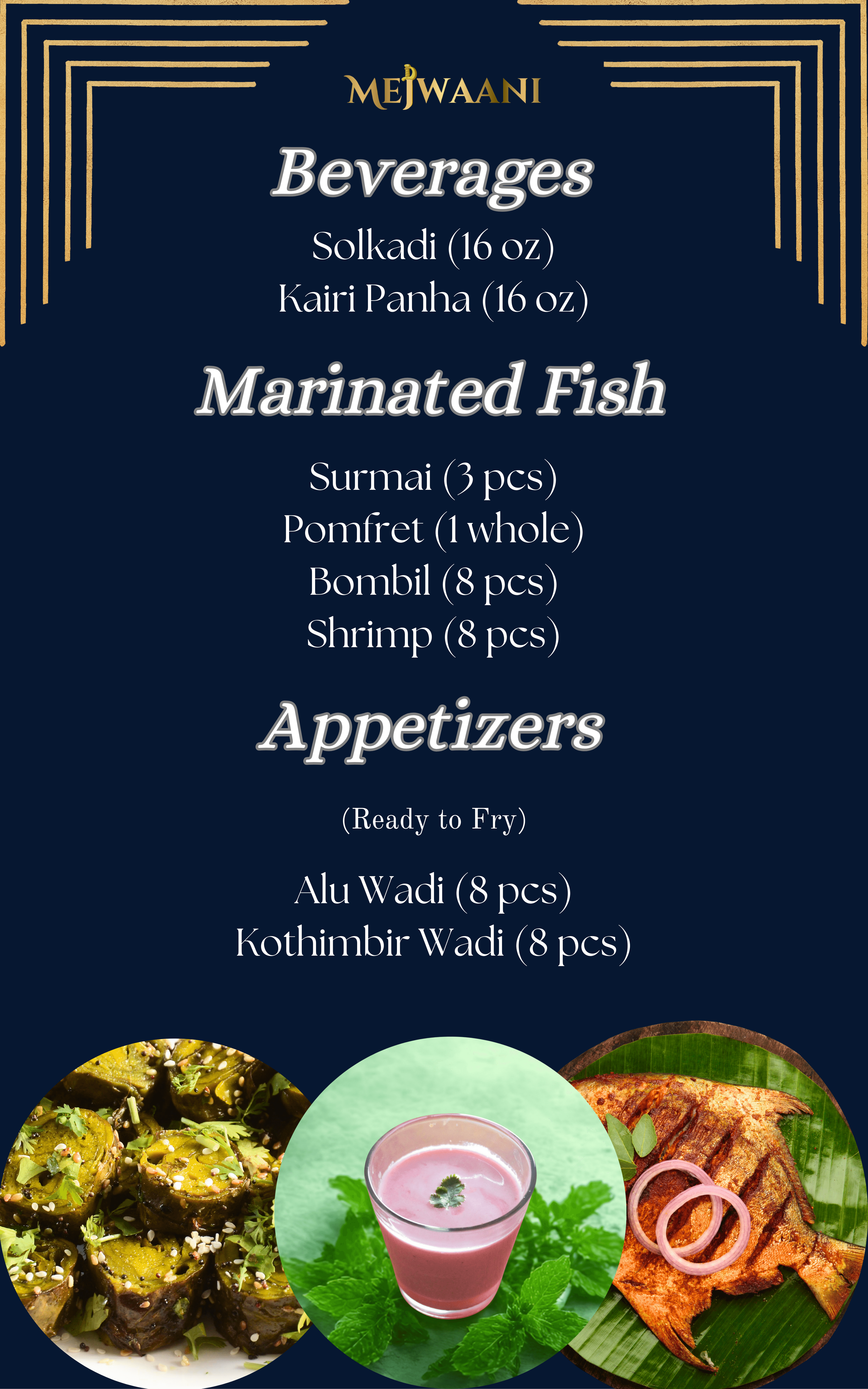 Mejwaani Frozen Food Menu